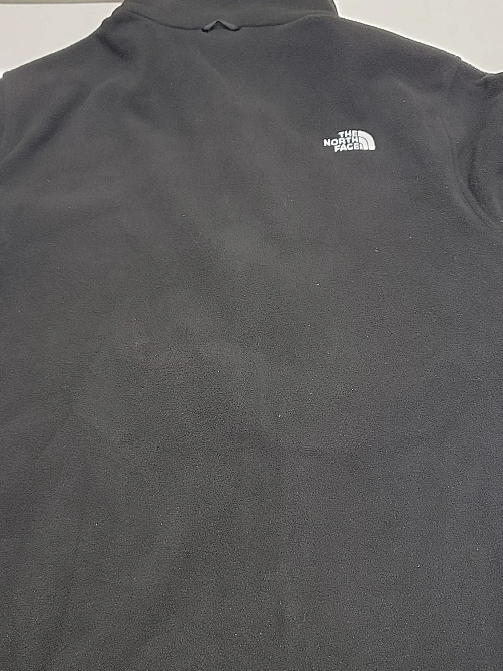 The North Face Black Full-Zip Fleece Jacket with White Logo Mens LARGE